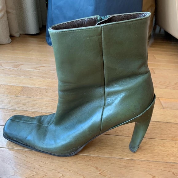Stephane Kélian Army Green Booties - Picture 8 of 9